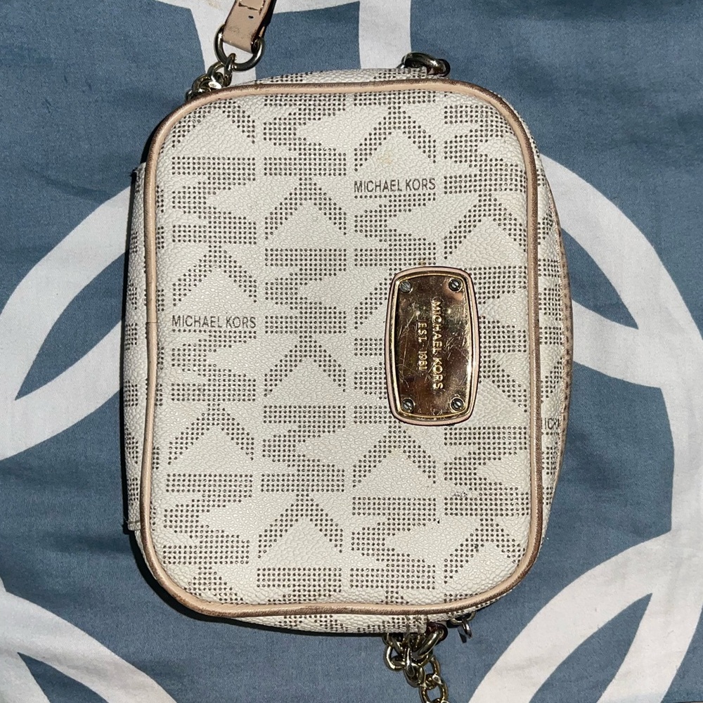 Michael Kors White Monogram Crossbody